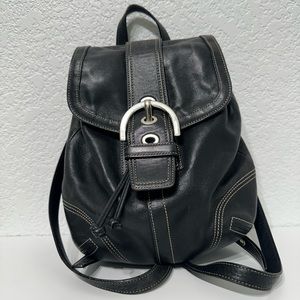 Coach Leather Mini Bucket Black Backpack Y2K